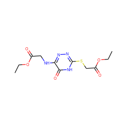 CCOC(=O)CNc1nnc(SCC(=O)OCC)[nH]c1=O ZINC000008617184