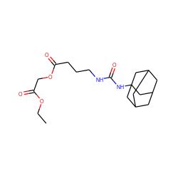 CCOC(=O)COC(=O)CCCNC(=O)NC12CC3CC(CC(C3)C1)C2 ZINC000013560480