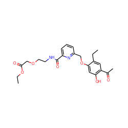 CCOC(=O)COCCNC(=O)c1cccc(COc2cc(O)c(C(C)=O)cc2CC)n1 ZINC000028469753