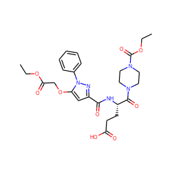 CCOC(=O)COc1cc(C(=O)N[C@@H](CCC(=O)O)C(=O)N2CCN(C(=O)OCC)CC2)nn1-c1ccccc1 ZINC000095557060