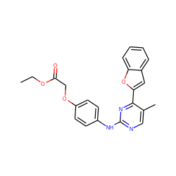 CCOC(=O)COc1ccc(Nc2ncc(C)c(-c3cc4ccccc4o3)n2)cc1 ZINC001772655892