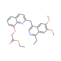 CCOC(=O)COc1cccc2ccc(Cc3cnc(CC)c4cc(OC)c(OC)cc34)nc12 ZINC000145154509