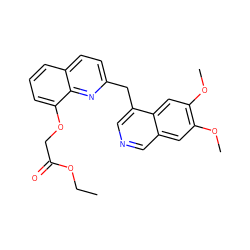 CCOC(=O)COc1cccc2ccc(Cc3cncc4cc(OC)c(OC)cc34)nc12 ZINC000145082234