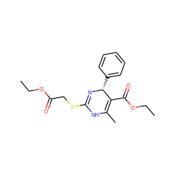 CCOC(=O)CSC1=N[C@H](c2ccccc2)C(C(=O)OCC)=C(C)N1 ZINC000033769556