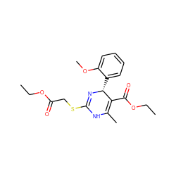 CCOC(=O)CSC1=N[C@H](c2ccccc2OC)C(C(=O)OCC)=C(C)N1 ZINC000103277069