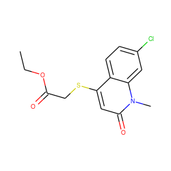 CCOC(=O)CSc1cc(=O)n(C)c2cc(Cl)ccc12 ZINC000000269871