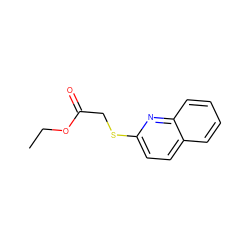 CCOC(=O)CSc1ccc2ccccc2n1 ZINC000000163601