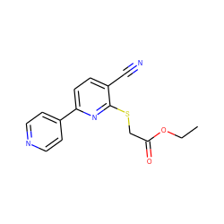 CCOC(=O)CSc1nc(-c2ccncc2)ccc1C#N ZINC000000495572