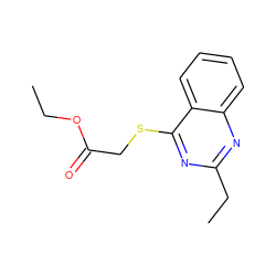 CCOC(=O)CSc1nc(CC)nc2ccccc12 ZINC000000412506