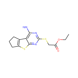 CCOC(=O)CSc1nc(N)c2c3c(sc2n1)CCC3 ZINC000000509209