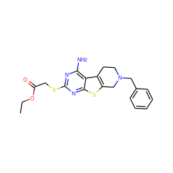 CCOC(=O)CSc1nc(N)c2c3c(sc2n1)CN(Cc1ccccc1)CC3 ZINC000022034167