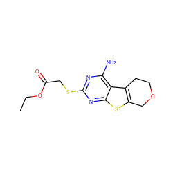 CCOC(=O)CSc1nc(N)c2c3c(sc2n1)COCC3 ZINC000045288701