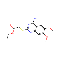 CCOC(=O)CSc1nc(N)c2cc(OC)c(OC)cc2n1 ZINC000045321611