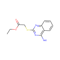 CCOC(=O)CSc1nc(N)c2ccccc2n1 ZINC000045315375