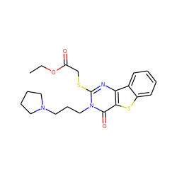 CCOC(=O)CSc1nc2c(sc3ccccc32)c(=O)n1CCCN1CCCC1 ZINC000002962002