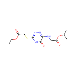 CCOC(=O)CSc1nnc(NCC(=O)OC(C)C)c(=O)[nH]1 ZINC000008582730