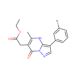 CCOC(=O)Cc1c(C)[nH]c2c(-c3cccc(Br)c3)cnn2c1=O ZINC000101866990