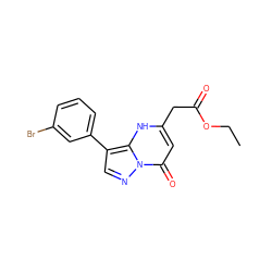 CCOC(=O)Cc1cc(=O)n2ncc(-c3cccc(Br)c3)c2[nH]1 ZINC000017857036