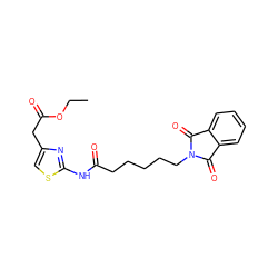 CCOC(=O)Cc1csc(NC(=O)CCCCCN2C(=O)c3ccccc3C2=O)n1 ZINC000001750106