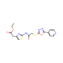 CCOC(=O)Cc1csc(NC(=O)CSc2nnc(-c3ccncc3)o2)n1 ZINC000002349813