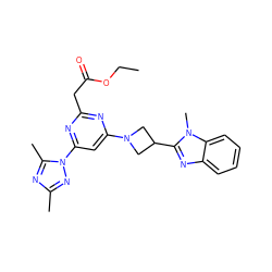 CCOC(=O)Cc1nc(N2CC(c3nc4ccccc4n3C)C2)cc(-n2nc(C)nc2C)n1 ZINC000143108206