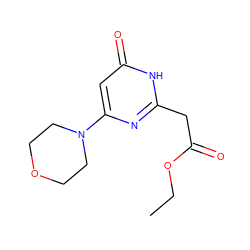 CCOC(=O)Cc1nc(N2CCOCC2)cc(=O)[nH]1 ZINC000096179468