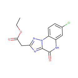 CCOC(=O)Cc1nc2c(=O)[nH]c3cc(Cl)ccc3n2n1 ZINC000013798654