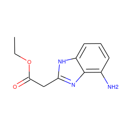 CCOC(=O)Cc1nc2c(N)cccc2[nH]1 ZINC000063540340