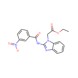 CCOC(=O)Cn1c(NC(=O)c2cccc([N+](=O)[O-])c2)nc2ccccc21 ZINC000036184966