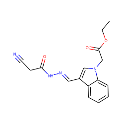 CCOC(=O)Cn1cc(/C=N/NC(=O)CC#N)c2ccccc21 ZINC000000510278