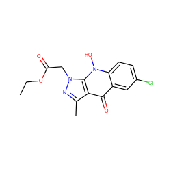 CCOC(=O)Cn1nc(C)c2c(=O)c3cc(Cl)ccc3n(O)c21 ZINC000014959933