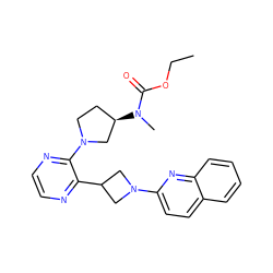 CCOC(=O)N(C)[C@@H]1CCN(c2nccnc2C2CN(c3ccc4ccccc4n3)C2)C1 ZINC000140184886