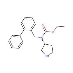 CCOC(=O)N(Cc1ccccc1-c1ccccc1)[C@@H]1CCNC1 ZINC000040402832