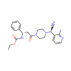 CCOC(=O)N[C@@H](CC(=O)N1CCN([C@@H](C#N)c2cccnc2C)CC1)c1ccccc1 ZINC000013833237