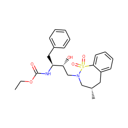 CCOC(=O)N[C@@H](Cc1ccccc1)[C@H](O)CN1C[C@@H](C)Cc2ccccc2S1(=O)=O ZINC000072122876