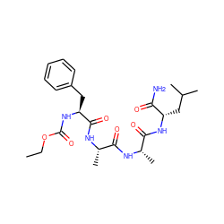 CCOC(=O)N[C@@H](Cc1ccccc1)C(=O)N[C@@H](C)C(=O)N[C@@H](C)C(=O)N[C@@H](CC(C)C)C(N)=O ZINC000026183073