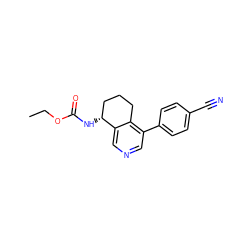 CCOC(=O)N[C@@H]1CCCc2c(-c3ccc(C#N)cc3)cncc21 ZINC000205706743