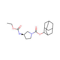 CCOC(=O)N[C@@H]1CCN(C(=O)OC2C3CC4CC(C3)CC2C4)C1 ZINC000064512700