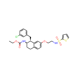 CCOC(=O)N[C@@H]1CCc2ccc(OCCNS(=O)(=O)c3cccs3)cc2[C@@H]1Cc1cccc(Cl)c1 ZINC000202735575