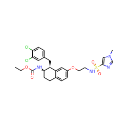 CCOC(=O)N[C@@H]1CCc2ccc(OCCNS(=O)(=O)c3cn(C)cn3)cc2[C@@H]1Cc1ccc(Cl)c(Cl)c1 ZINC000143193791