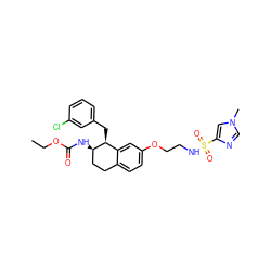 CCOC(=O)N[C@@H]1CCc2ccc(OCCNS(=O)(=O)c3cn(C)cn3)cc2[C@@H]1Cc1cccc(Cl)c1 ZINC000204113043