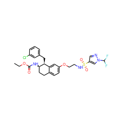 CCOC(=O)N[C@@H]1CCc2ccc(OCCNS(=O)(=O)c3cnn(C(F)F)c3)cc2[C@@H]1Cc1cccc(Cl)c1 ZINC000202734267