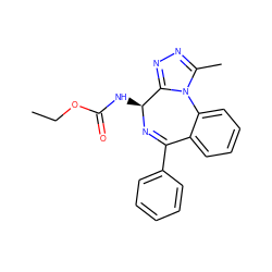 CCOC(=O)N[C@@H]1N=C(c2ccccc2)c2ccccc2-n2c(C)nnc21 ZINC000072315890