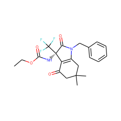 CCOC(=O)N[C@]1(C(F)(F)F)C(=O)N(Cc2ccccc2)C2=C1C(=O)CC(C)(C)C2 ZINC000002432673