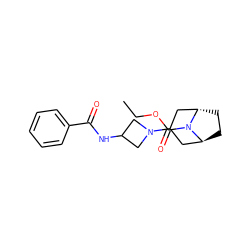 CCOC(=O)N1[C@H]2CC[C@H]1CC(N1CC(NC(=O)c3ccccc3)C1)C2 ZINC000101505665