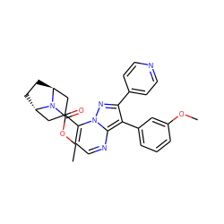CCOC(=O)N1[C@H]2CC[C@H]1CC(c1ccnc3c(-c4cccc(OC)c4)c(-c4ccncc4)nn13)C2 ZINC000100095798