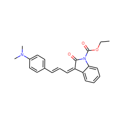 CCOC(=O)N1C(=O)/C(=C\C=C\c2ccc(N(C)C)cc2)c2ccccc21 ZINC000474604748