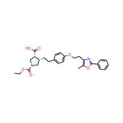 CCOC(=O)N1C[C@@H](CCc2ccc(OCCc3nc(-c4ccccc4)oc3C)cc2)[C@@H](C(=O)O)C1 ZINC000038577848