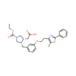 CCOC(=O)N1C[C@@H](Cc2cccc(OCCc3nc(-c4ccccc4)oc3C)c2)[C@@H](CC(=O)O)C1 ZINC000200625374