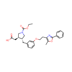 CCOC(=O)N1C[C@H](CC(=O)O)[C@@H](Cc2cccc(OCCc3nc(-c4ccccc4)oc3C)c2)C1 ZINC000200609750